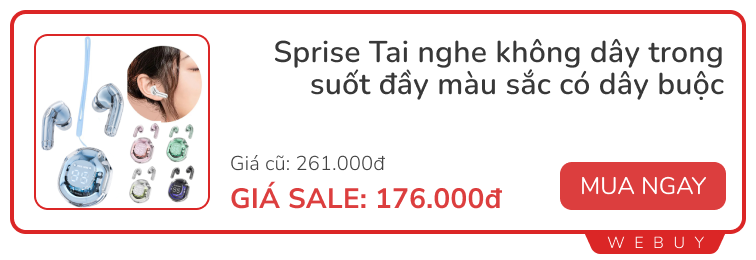 5 mẫu tai nghe trong suốt độc lạ, giá sale chỉ từ 103.000 đồng- Ảnh 4.