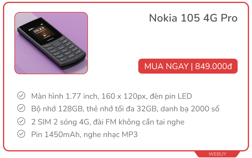 Gợi ý 7 điện thoại "cục gạch" hiệu Nokia, Vtel, Xiaomi... giá từ 399.000đ trang bị 4G không lo cắt sóng- Ảnh 4.